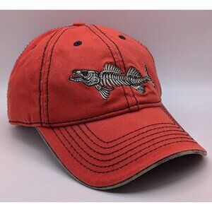 Skeleton Fish Contrast Stitch Strap Back Bonefish Hat Camo Outdoor Elk River WV